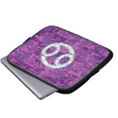 Modern Kreeft Sterrenbeeld Roze Digitaal Camouflag Laptop Sleeve (Voorkant onderkant)
