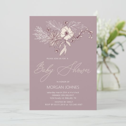 Modern Kreme Floral Baby shower (Staand voorkant)