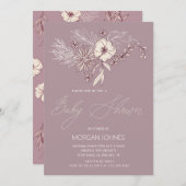 Modern Kreme Floral Baby shower (Voorkant / Achterkant)