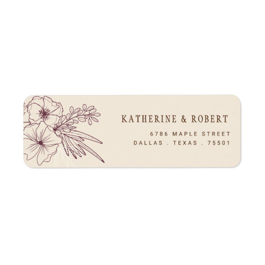 Modern Kreme Floral Return Address Etiket (Voorkant)