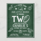 Modern krijtbord Football Budget 2e Verjaardag (Voorkant)