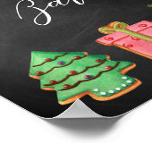 Modern Krijtbord Kerst Koek Bar Bord Poster (Hoek)