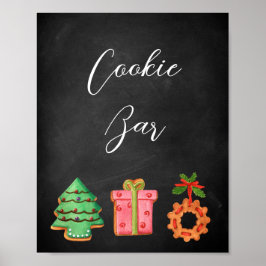 Modern Krijtbord Kerst Koek Bar Bord Poster