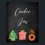Modern Krijtbord Kerst Koekjes Bar Bord Poster<br><div class="desc">Modern Krijtbord Warme Chocolade Bar Bord</div>