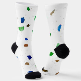 Modern Kristal Terrazzo Patroon Sokken