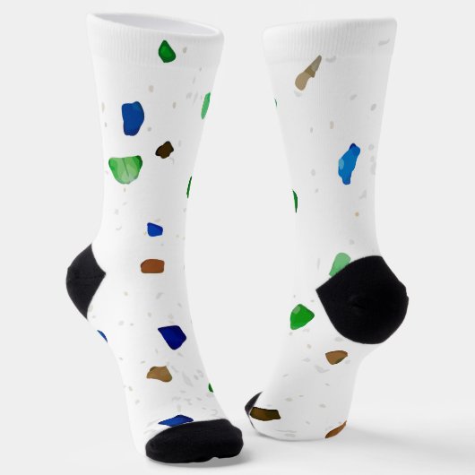 Modern Kristal Terrazzo Patroon Sokken (Gebogen)