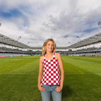 Modern Kroatisch rood klokkenbordpatroon Tanktop