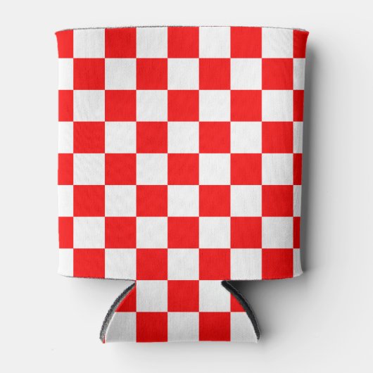 Modern Kroatisch rood wit gebarsten patroon Blikjeskoeler (Voorkant)