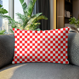 Modern Kroatisch rood-wit geruit patroon Accent Kussen