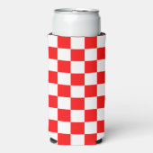 Modern Kroatisch rood-wit schaakbordpatroon Seltzer Blikjeskoeler (Seltzer Voorkant)