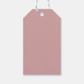 Modern kruis stoffig roze doopsel cadeaulabel (Achterkant)