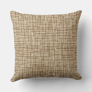 Modern kruisraster jute textuurpatroon kussen