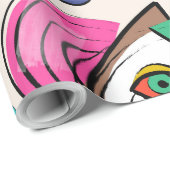 Modern kubisme Abstracte kunst Vrouw gezichten Cadeaupapier (Rol Hoek)