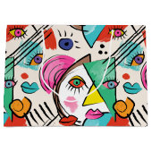 Modern kubisme Abstracte kunst Vrouw gezichten Groot Cadeauzakje (Voorkant)
