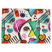 Modern kubisme Abstracte kunst Vrouw gezichten Groot Cadeauzakje (Achterkant)
