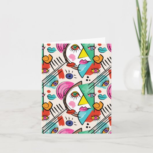 Modern kubisme Abstracte kunst Vrouw gezichten Kaart (Voorkant)