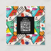 Modern kubisme Abstracte kunst Vrouw gezichten kun Vierkante Visitekaartje (Voorkant)