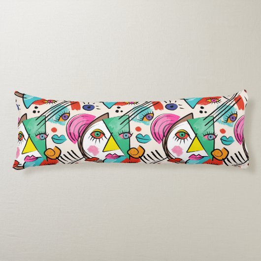 Modern kubisme Abstracte kunst Vrouw gezichten Lichaamskussen (Voorkant)