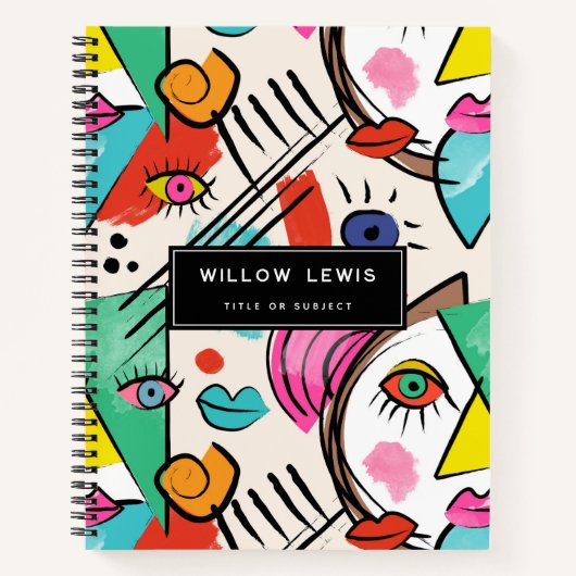 Modern kubisme Abstracte kunst Vrouw gezichten Notitieboek (Voorkant)