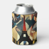 Modern kubisme Eiffeltoren schilderij Blikjeskoeler (Blikje Voorkant)