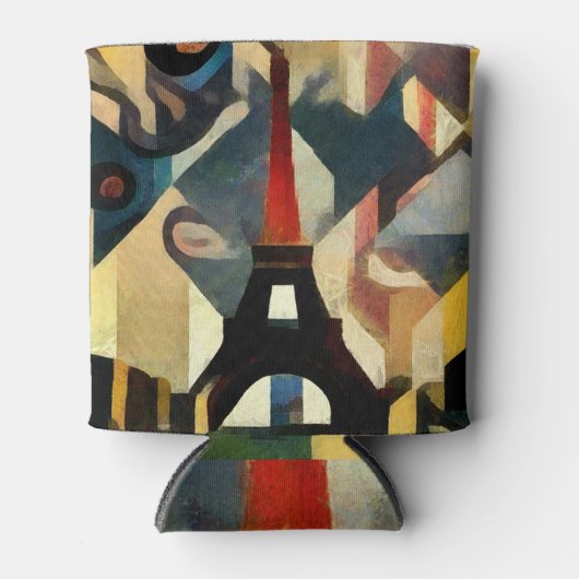 Modern kubisme Eiffeltoren schilderij Blikjeskoeler (Voorkant)