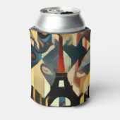 Modern kubisme Eiffeltoren schilderij Blikjeskoeler (Blikje Achterkant)