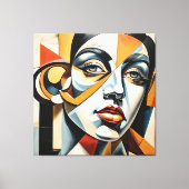 Modern kubisme Vrouw gezicht Picasso stijl Abstrac Canvas Afdruk (Voorkant)