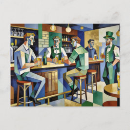 Modern Kubistisch Iers Pub Briefkaart