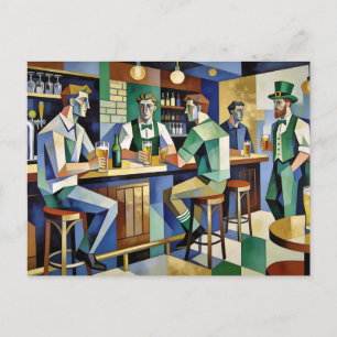Modern Kubistisch Iers Pub Briefkaart