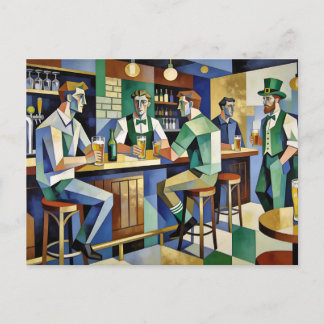 Modern Kubistisch Iers Pub Briefkaart