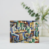 Modern Kubistisch Iers Pub Briefkaart (Staand voorkant)