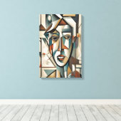 Modern kubistisch portret Abstract muurschildersdo Canvas Afdruk (Insitu (Houten vloer))