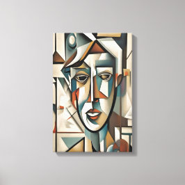 Modern kubistisch portret Abstract muurschildersdo Canvas Afdruk
