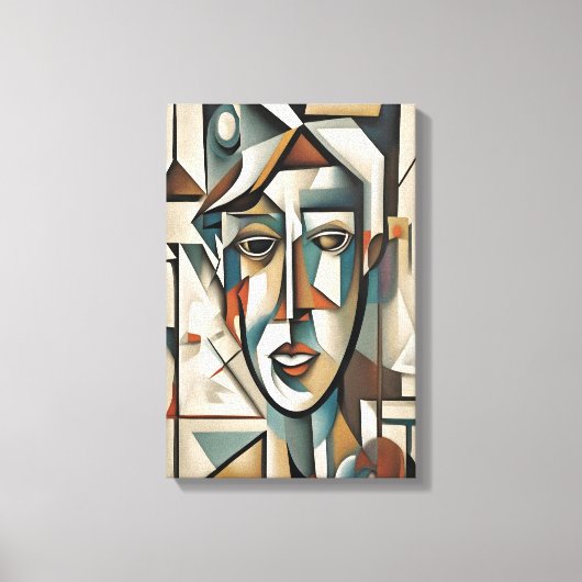 Modern kubistisch portret Abstract muurschildersdo Canvas Afdruk (Voorkant)