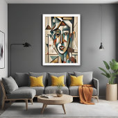 Modern kubistisch portret Abstract Wall Art poster