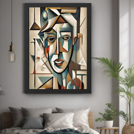 Modern kubistisch portret Abstract Wall Art poster