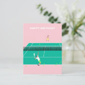 Modern Kunst Tennis Wedstrijd Speler Gefeliciteerd Briefkaart (Staand voorkant)