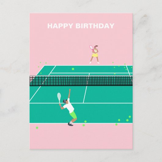 Modern Kunst Tennis Wedstrijd Speler Gefeliciteerd Briefkaart (Voorkant)