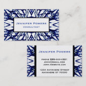 modern kunstaangepast visitekaartje blauw en wit (Voorkant / Achterkant)