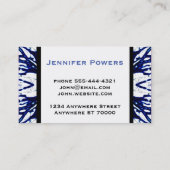 modern kunstaangepast visitekaartje blauw en wit (Achterkant)