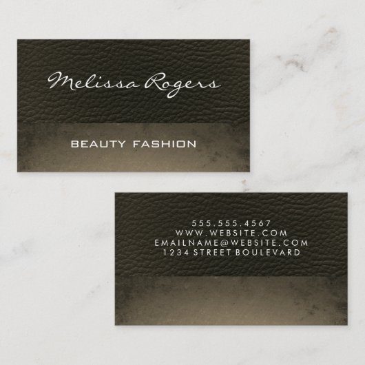 Modern kunstleder met grafische structuur visitekaartje (Voorkant / Achterkant)