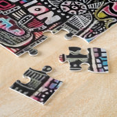 modern kunstschilderij met kleurrijke acrylica gra legpuzzel (Zijkant)