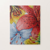 modern kunstschilderij van kleurrijke liembloemen legpuzzel (Verticaal)