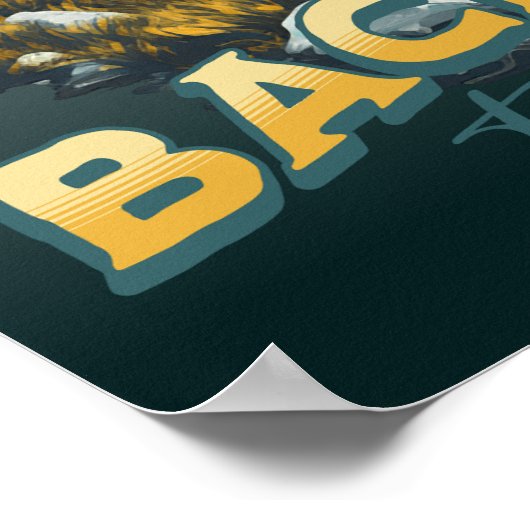 Modern  kunstwerk Bergen en zonsondergang Natuur Poster (Hoek)