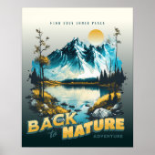 Modern  kunstwerk Bergen en zonsondergang Natuur Poster (Voorkant)