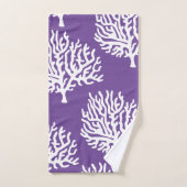 Modern Kustwit Zee Koralen & Paarse Bad Handdoek (Handdoek)