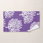 Modern Kustwit Zee Koralen & Paarse Bad Handdoek (Handdoek)