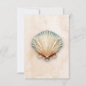 Modern Kustzeeschelp Zandbruiloft Diner RSVP Kaartje (Achterkant)