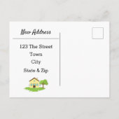 Modern Kute New Address Aankondigingskaart (Achterkant)