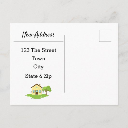 Modern Kute New Address Aankondigingskaart (Achterkant)